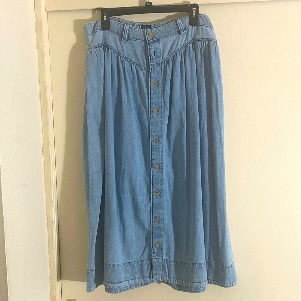 GAP Denim Western Yoke Midi Skirt